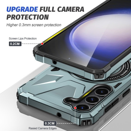 Протиударний чохол HTM MagSafe Magnetic Shockproof with Ring Holder  для Samsung Galaxy S25+ 5G - зелений