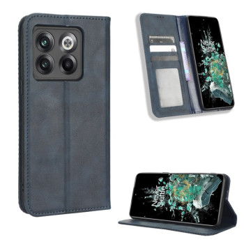 Чехол- книжка Magnetic Buckle Retro Crazy Horse Texture на OnePlus 10T 5G / Ace Pro 5G - синий