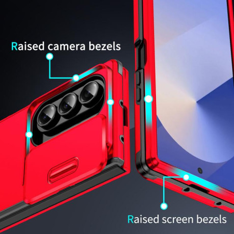 Противоударный чехол Sliding Camshield для Samsung Galaxy Fold 7 - красный