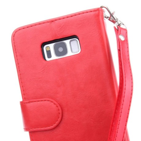 Кожаный чехол-книжка Crazy Horse Texture Zipper на Samsung Galaxy S8/G950- красный