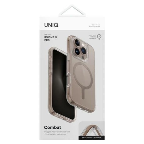 Оригінальний чохол UNIQ Combat Magclick Charging для iPhone 16 Pro - Titanium