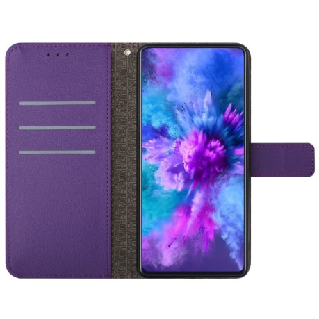 Чехол-книжка Grid Texture для Realme 11 4G Global- фиолетовый