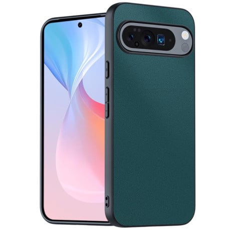 Ультратонкий чехол с кожаной фактурой Plain Skin на Google Pixel 10 / 10 Pro - зеленый