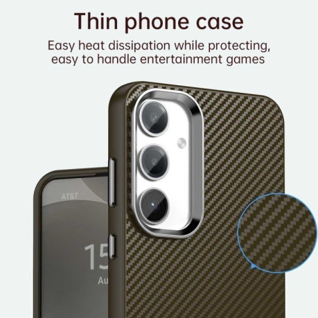 Ударозахисний чохол Carbon Fiber Series IMD  для Samsung Galaxy S25 5G - коричневий