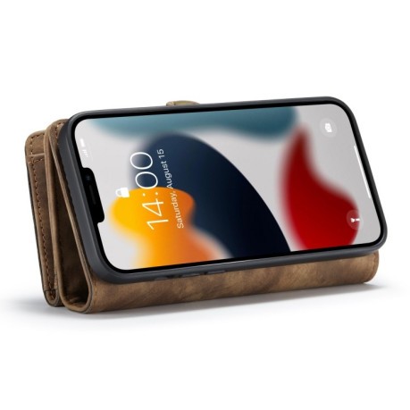 Чохол-гаманець CaseMe 008 Series Zipper Style на iPhone 13 Pro Max - коричневий