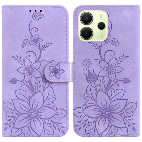Чохол-книжка Lily Embossed Leather для Xiaomi Redmi Note 14 4G 164.84mm - фіолетовий