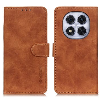 Чохол-книжка KHAZNEH з матовою фактурою Cowhide та магнітним хлястиком на Xiaomi Redmi Note 14 Pro 4G - коричневий