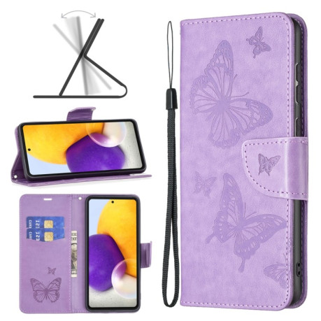 Чохол-книжка Butterflies Pattern Samsung Galaxy A73 5G - фіолетовий