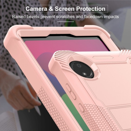 Чохол Silicone Hybrid PC Tablet Case with Holder &amp; Shoulder Strap для Xiaomi Redmi Pad SE 8.7 - рожеве золото