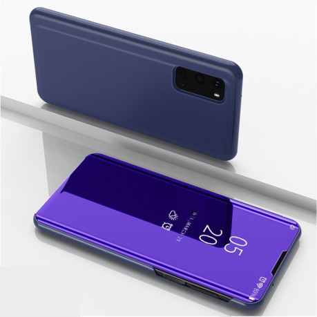 Чохол книжка Clear View на Samsung Galaxy S20 Electroplating Mirror-фіолетово-синій