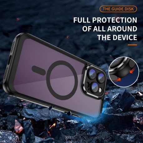 Протиударний чохол Frosted Lens MagSafe для iPhone 15 Pro Max - чорний