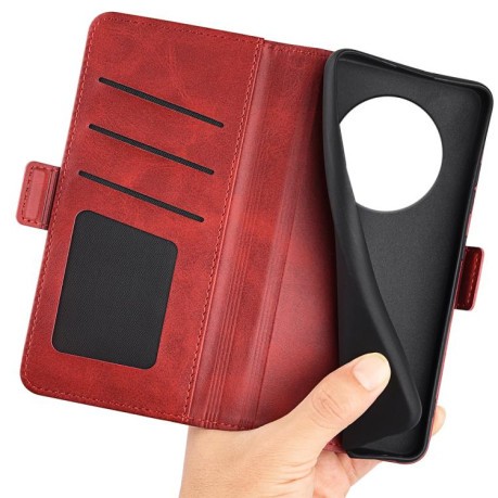 Чехол-книжка Dual-side Magnetic Buckle для Realme 14 Pro+ - красный