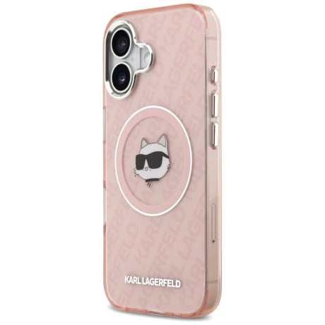 Оригинальный чехол Karl Lagerfeld IML Choupette Head Logo с MagSafe на iPhone 17 - Pink