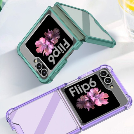 Протиударний чохол GKK TPU + Tempered Film для Samsung Galaxy Flip 6 5G - фіолетовий