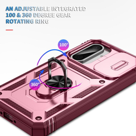 Протиударний чохол Sliding Camshield для Samsung Galaxy A56 5G - Pink+Rose Red