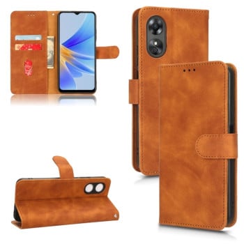 Чехол-книжка Skin Feel Magnetic для OPPO A17 - коричневый