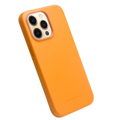 Шкіряний чохол QIALINO Nappa Leather Case (з MagSafe Support) для iPhone 13 Pro Max - помаранчевий
