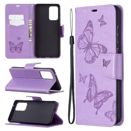 Чохол-книжка Butterflies Pattern Samsung Galaxy A72 - фіолетовий