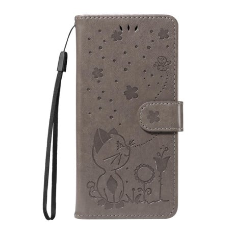 Чехол-книжка Cat Embossing Pattern на Xiaomi 15T Pro 5G EU 173mm - серый