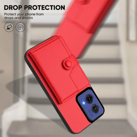 Ударозащитный чехол EU Version Button Card Bag RFID Anti-theft для Motorola Moto G85 - красный