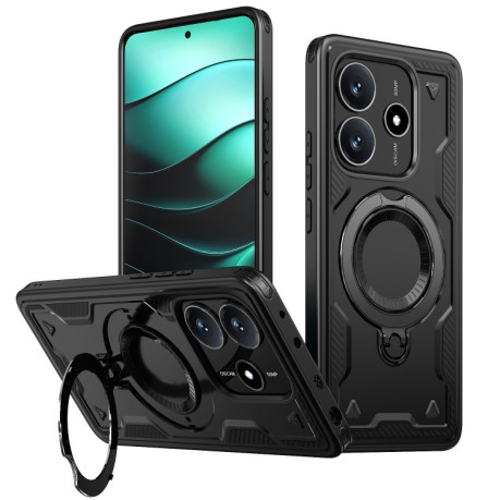Противоударный чехол MagSafe Holder Armor PC Hybrid для Xiaomi Redmi Note 14 5G/Poco M7 Pro 5G - черный