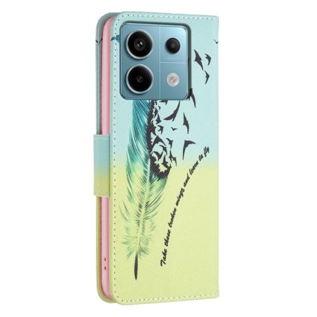 Чохол-книжка Colored Drawing Pattern для Xiaomi Redmi Note 13 Pro 5G/Poco X6 5G - Feather