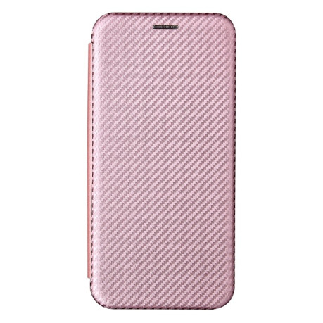Чехол-книжка Carbon Fiber Texture на Xiaomi Redmi 10 - розовый