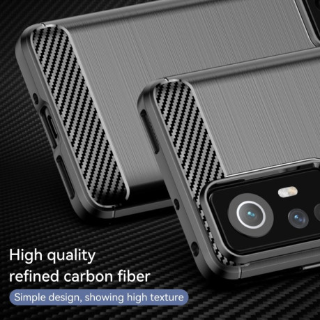Противоударный чехол Brushed Texture Carbon Fiber на Xiaomi Redmi Note 12S - черный