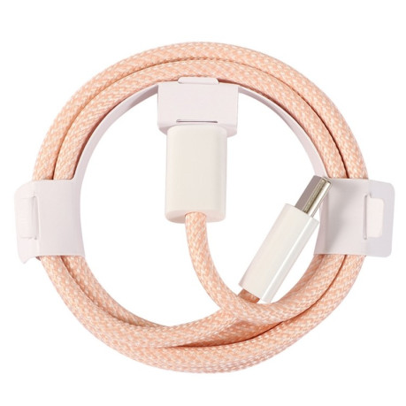 Кабель 1m USB-C / Type-C to Type-C Macaron Braided Charging Cable - розовый