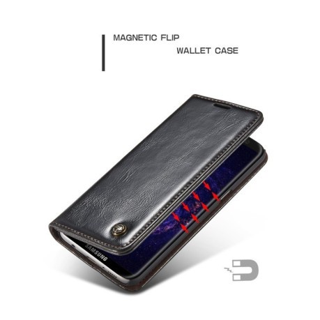 Кожаный чехол- книжка CaseMe-003 Business Style Crazy Horse Texture со встроенным магнитом на Samsung Galaxy S8/G950- черный