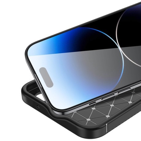 Ударозащитный чехол HMC Carbon Fiber Texture на iPhone 15 Pro Max - черный
