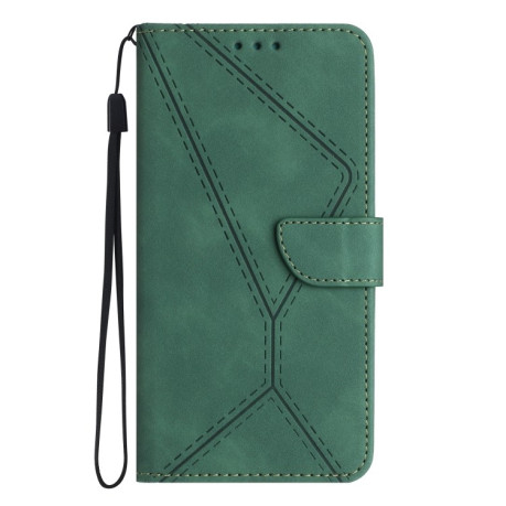 Чехол-книжка Stitching Embossed Leather для Realme 11 5G Global - зеленый