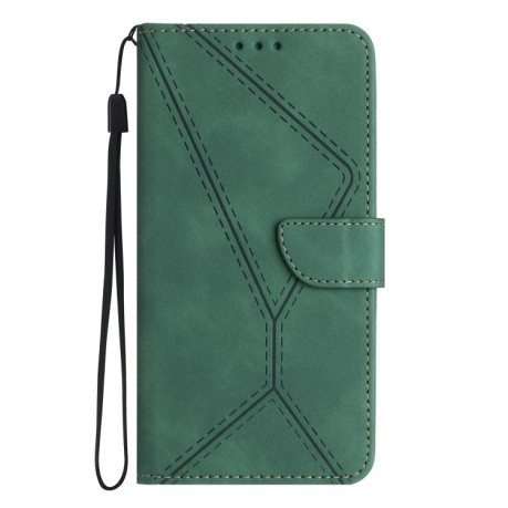 Чехол-книжка Stitching Embossed Leather на Samsung Galaxy S24+ 5G - зеленый