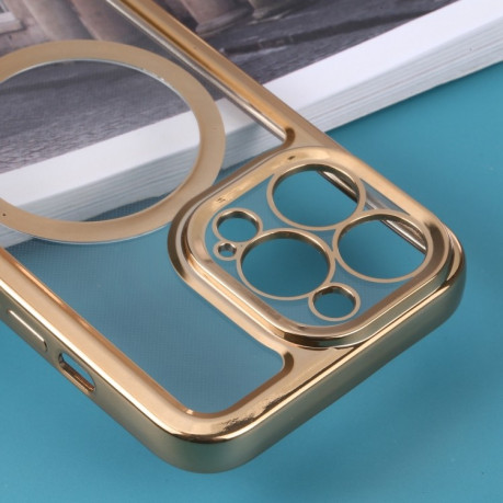Противоударный чехол Classic Electroplating (Magsafe) для  iPhone 14 - золотой