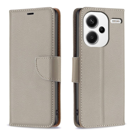 Чехол-книжка Litchi Texture Pure Color на Xiaomi Redmi Note 13 Pro+ - серый