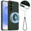 Силиконовый чехол Shockproof Silicone с Magsafe для Samsung Galaxy S26 5G — тёмно-зелёный