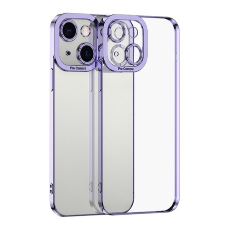 Противоударный чехол Electroplating High для iPhone 15 Plus - фиолетовый