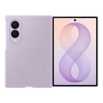 Оригинальный силиконовый чехол Samsung Silicone Magnet с MagSafe + 2 anti-reflective films на Samsung Galaxy Fold 8 - purple