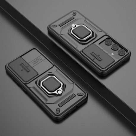 Противоударный чехол Sliding Camshield для Samsung Galaxy S25 5G - черный