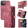 Чехол-кошелек CaseMe 008 Series Zipper Style на iPhone 14/13 - красный