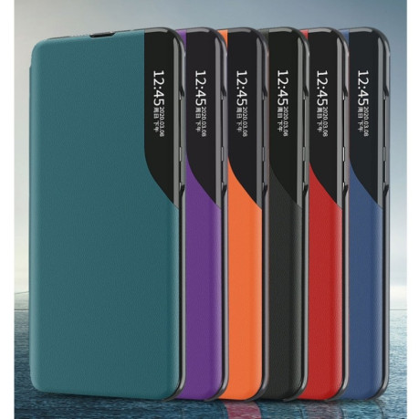 Чехол-книжка Clear View Standing Cover на Samsung Galaxy S21 FE - оранжевый