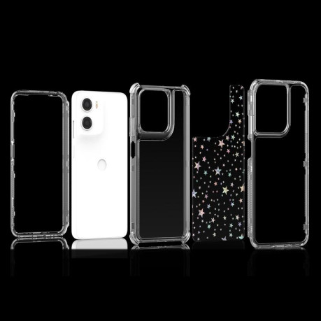 Чохол Acrylic Laser Paper гібридний з малюнком на Motorola Moto G05/G15/E15 - Stars