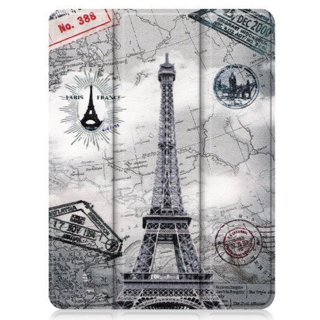 Чехол-книжка Colored Drawing на iPad Pro 12.9 (2021) - Eiffel Tower