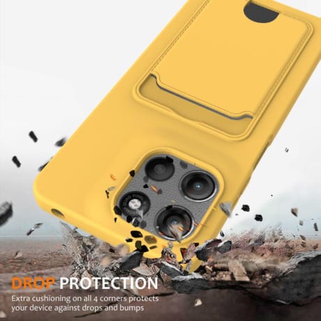 Силіконовий чохол Integrated Card Bag Solid Color Liquid Silicone на Motorola Moto G15/G15 Power 4G - жовтий