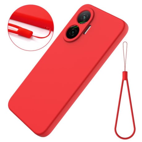 Силиконовый чехол Solid Color Liquid Silicone на Xiaomi Poco F7 / Redmi Turbo 4 Pro 4G - красный