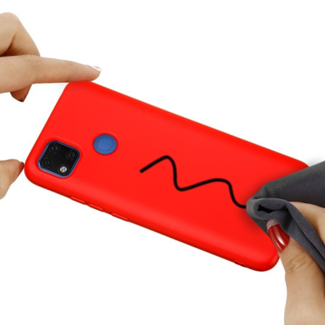Силиконовый чехол Solid Color Liquid Silicone на Xiaomi Redmi 10A/9C - красный