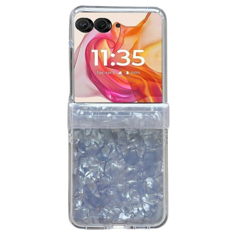 Чохол протиударний Three-piece Set Pearlescent Shell Texture на Motorola Razr 50 Ultra - білий