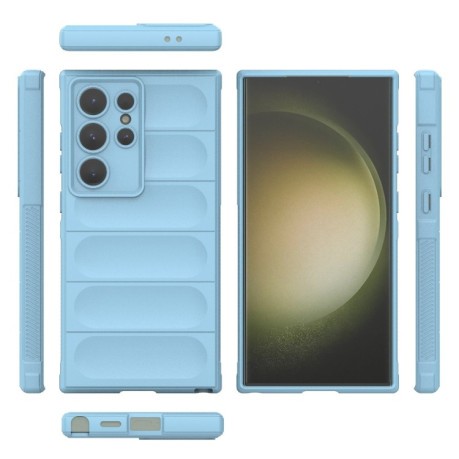 Силиконовый чехол Magic Flannel для Samsung Galaxy S24 Ultra 5G - голубой