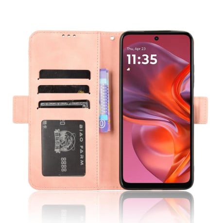 Чехол-книжка Skin Feel Calf на Motorola Moto G05 4G / E15 4G - розовый