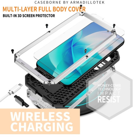 Противоударный чехол R-JUST Sliding для Samsung Galaxy S23 5G - серебристый